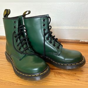 Dr Doc Martens Green “Original 1460” Leather Boots